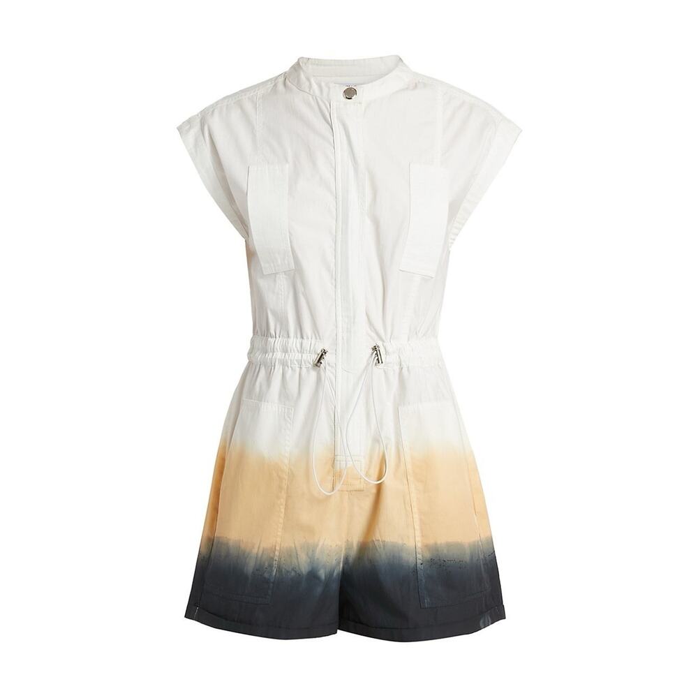 Maria Cher Ursula Ombré Cotton Resort Vacation Zip Up Romper S